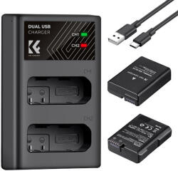 K& F Concept dupla töltő és 2db EN-EL14 akkumulátor (KF-28-0020)