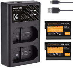 K& F Concept dupla töltő és 2db EN-EL15 akkumulátor (KF-28-0012)