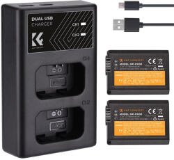 K& F Concept dupla töltő és 2db FW50 akkumulátor (KF-28-0015)