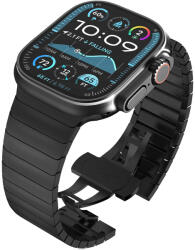 Techsuit - Óraszíj (W012) - Apple Watch 1/2/3/4/5/6/7/8/9/10/SE/SE 2 (38/40/41/42 mm) - Fekete