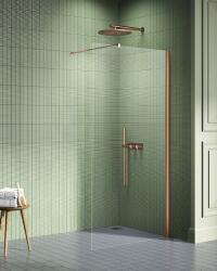 NEW TRENDY New Soleo Copper Brushed perete cabină de duș walk-in 50 cm cupru periat/sticla transparentă K-2099-WP (K2099WP)