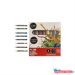  Dekormarker 0, 9-1, 3mm, Uni Posca PC-3M 8 db-os készlet, csillámló (48105)