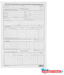  Külföldi kiküldetési utasítás és költségelszámolás, 2x2 példányos, A/3 B. 7300-261/V/ÚJ (56926)