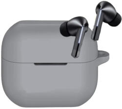 Techsuit - Szilikon Tok - Samsung Galaxy Buds 3 / 3 Pro-hoz, Simított Ultravékony Anyag - Szürke tok