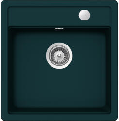 SCHOCK Schock Mono N-100S konyhai mosogatótálca Cristadur Green Line Ivy 490 x 510 mm lefolyó távműködtetővel, gránit kompozit, hagyományos beépítés, intenzív sötétzöld (MONN100SIVYSA)
