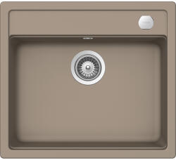 SCHOCK Schock Mono N-100 konyhai mosogatótálca Cristadur Green Line Twilight 570 x 510 mm lefolyó távműködtetővel, gránit, hagyományos beépítés, taupe szürke (MONN100TWILSA)