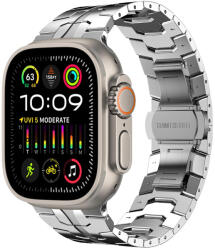 Techsuit - Óraszíj (W063) - Apple Watch 1/2/3/4/5/6/7/8/9/10/SE/SE 2/Ultra/Ultra 2 (42/44/45/46/49mm) - Ezüstszínű