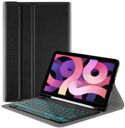 Techsuit - CozyTab tok (ceruzatartóval/RGB billentyűzet) - iPad Air 4 (2020)/Air 5 (2022)/Air 11 (2024) - Fekete