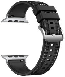 Techsuit - Óraszíj 32mm (W051) - Apple Watch 1/2/3/4/5/6/7/8/9/10/SE/SE 2 (38/40/41/42mm) - Fekete