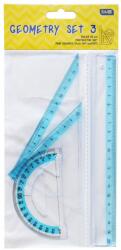 Educa Vonalzókészlet, 20 cm egyenes vonalzó, szögmérő, 45°, 10 cm-es és 60°, 14 cm-es háromszög vonalzó, 4 db/bliszter Educa (C-3121) - web24
