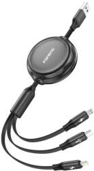 FONENG 3-in-1 Retractable Cable X113 1.1M Black (50299) - vexio