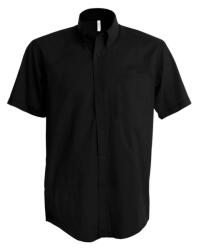 Kariban Férfi ing Kariban KA531 Short-Sleeved Cotton/Elastane Shirt -2XL, Black