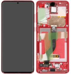 Samsung GH82-31430A Gyári Samsung Galaxy S20 Plus OLED kijelző érintővel Piros kerettel előlap (GH82-31430A)