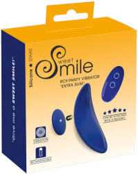 Sweet Smile Smile - chiloți vibrator purtabili extra subțiri, cu telecomandă (albastru) (54052540000) Vibrator