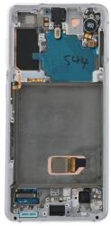 Samsung GH82-27254A Gyári Samsung Galaxy S21 5G ezüst LCD kijelző érintővel kerettel előlap (GH82-27254A)