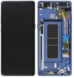 Samsung N950 Galaxy Note 8 Előlap keret+LCD Kijelző+Érintőüveg (GH97-21065B, GH97-21066B) Kék, Gyári, Service Pack