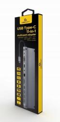 Gembird Usb Hub Gembird Hub Usb-c Pd GbE Vga Hdmi 4xUSB Sd kártyaolvasó (A-CM-COMBO11-01)