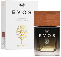 K2 Parfum Auto Spray K2 EVOS SAMURAI 50ml, Aroma Orientala (Portocala, Cardamom, Vanilie), Sticla cu Dop de Lemn (V052)