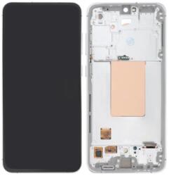 Samsung S721 Galaxy S24 FE 2024 Előlap keret+LCD Kijelző+Érintőüveg (GH82-35848A) Ezüst, Gyári, Service Pack