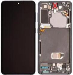 Samsung GH82-27254A Gyári Samsung Galaxy S21 5G Szürke LCD kijelző érintővel kerettel előlap (GH82-27254A)