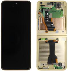 Samsung F741Galaxy Z Flip 6 5G (2024) Előlap Keret+Nagy LCD Kijelző+Érintőpanel, Sárga (GH82-35013B, GH82-35014B) Gyári, Service Pack