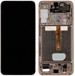 Samsung S906 Galaxy S22+, S22 Plus Előlap keret+LCD Kijelző+Érintőüveg+kamera, Rózsaszín, Pink, Gold (GH82-28894D) Service Pack