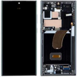 Samsung S918U Galaxy S23 Ultra 5G USA Verzió Előlap Keret+LCD Kijelző+Érintőpanel, Fekete (GH82-30458A) Gyári, Service Pack