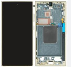 Samsung S928 Galaxy S24 Ultra 5G (2024) Előlap Keret+LCD Kijelző+Érintőpanel, Sárga, Titanium Yellow (GH82-33396A) Gyári, Service Pack