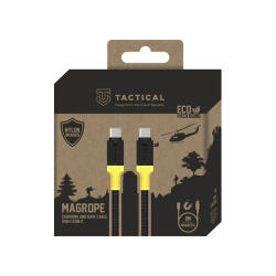 Tactical MagRope USB-C-USB-C adatkábel szövet bevonattal, 1m, fekete/sárga (57983121892) - phoner
