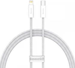  USB Type-C töltő- és adatkábel, Lightning, 100 cm, 20W, gyorstöltés, PD, cipőfűző minta, Baseus Dynamic, CALD000002, fehér - csontosteam