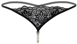 Daring Intimates Pearl Beaded G-String Black, L/XL