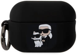 Karl Lagerfeld 3D Logo NFT Karl and Choupette Apple Airpods Pro 2 szilikon tok fekete (KLAP2RUNKC)