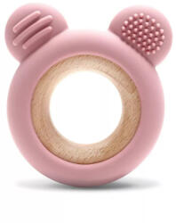  Lorelli Maci szilikon és bükkfa rágóka - Deep Pink