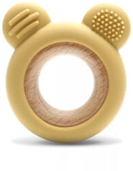  Lorelli Maci szilikon és bükkfa rágóka - Yellow