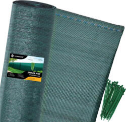 Springos Árnyékoló háló, 95%-os, 1, 5m x 25m, zöld, 100 db. kábelkötegelő (SN0038)
