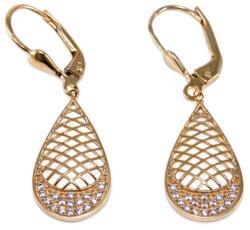 Ékszershop Köves csepp lógós arany fülbevaló (1298132)