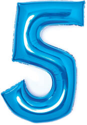 Amscan 5 - ös midi szám fólia lufi - kék 66 cm