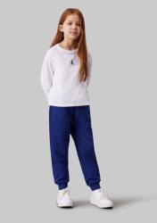 Calvin Klein gyerek pamut melegítőnadrág SWEATPANTS nyomott mintás, IU0IU00285 - kék 164