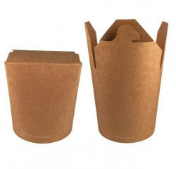 Papír doboz kerek kraft / kraft 500 ml (Take away) [ 50 db/cs ] [10 cs/# ]