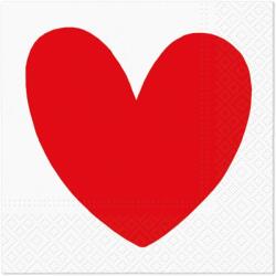 PAW Papírszalvéta 33x33 cm 3 rétegű 20 lap/csomag - Piros szívek