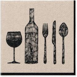 PAW Papírszalvéta 33x33 cm 3 rétegű 20 lap/csomag - We care dinner set 100% Eco