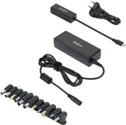 Rebel Electro univerzális utazási töltő 90W 15-20V automata Power Ddelivery 12 dugóval fekete