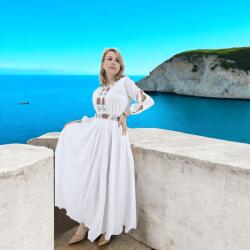Ie traditionala Rochie alba stilizata traditional Afroditha 2