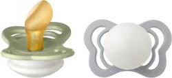 BIBS - Set 2 suzete Fosforencente Couture Glow Latex, tetina anatomica, 0 luni +-Sage/Cloud