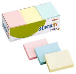 Stick'n Öntapadó jegyzettömb pasztell vegyes 38x51mm 3x4x100 lap (21004)