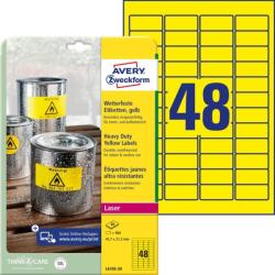 Avery Zweckform Avery időjárásálló sárga poliészter címke 45, 7 x 21, 2 mm (L6103-20)