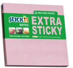 Stick'n Extra sticky RECYCLED újrahasznosított jegyzettömb 76x76mm pasztell rózsaszín 90 ív (21601)