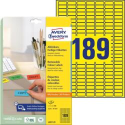 Avery Zweckform Avery univerzális visszaszedhető sárga címke 25, 4 x 10 mm (L6037-20)