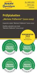 Avery Zweckform Avery eltávolíthatatlan öntapadó plakett ""Nächster Prüftermin"" 2020-2025 ? 30 mm - zöld (6990-2020)