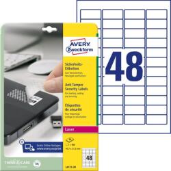Avery Zweckform Avery biztonsági poliészter címke 45, 7 x 21, 2 mm (L6113-20)
